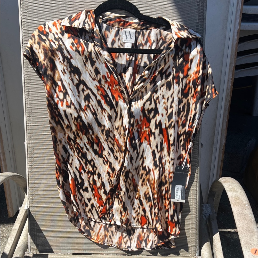 Worthington Multicolor Abstract Blouse